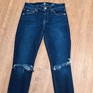7 For All Mankind Distressed Gwenevere Ankle Denim Jean Size 25